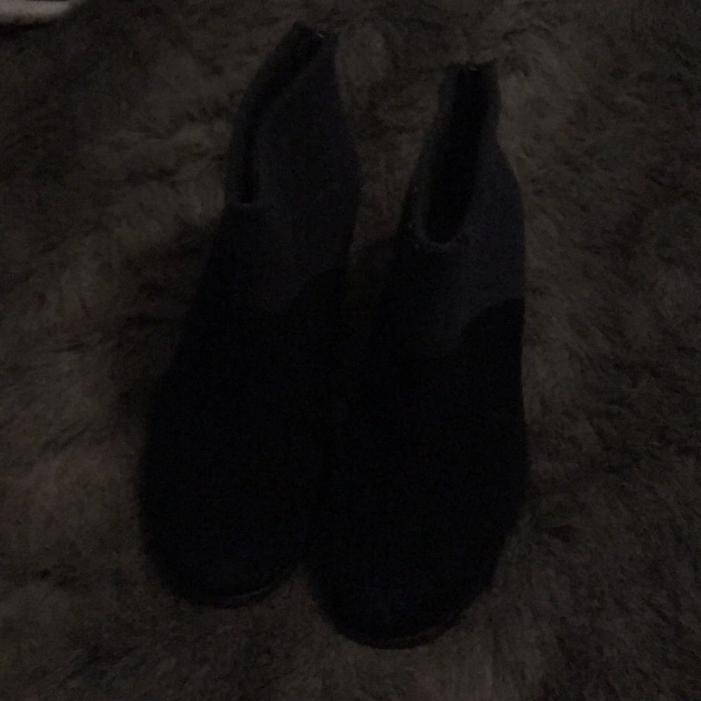 black and gray booties